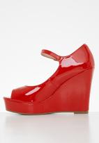 Rock & Co - Panama 1 mary jane wedge heel - red