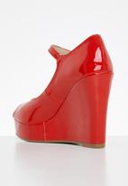 Rock & Co - Panama 1 mary jane wedge heel - red
