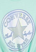 Converse - Cnvg short sleeve boxy graphic tie top - light dew