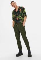 Only & Sons - Linus crop linen mix pants - olive night