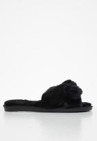 dailyfriday - Amber bow slippers - black