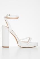 Madison® - Alexandra ankle tie platform heel - white