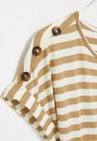Superbalist - Girls short sleeve  striped dress - beige