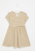 Superbalist - Girls short sleeve  striped dress - beige