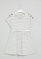 Superbalist - Girls short sleeve  striped  dress - khaki