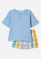 Cotton On - Tyson short sleeve pyjama set - dusk blue/picnic check