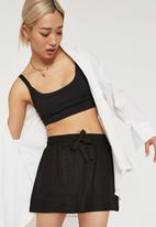Supré  - Orla linen mini skirt - black