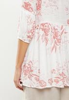 Stella Morgan - Flower printed hi-lo blouse - blush