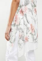 Stella Morgan - Floral printed double layer blouse - white