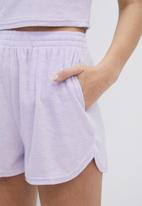 Blake - Co ord toweling shorts - lilac