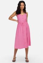 ONLY - Caro high waist linen blend button skirt - sachet pink