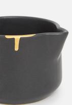 Urchin Art - Calanthea sugar pot and creamer set - black & gold