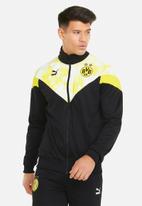 PUMA - BVB Iconic MCS Track Football Jacket  - puma black-cyber yellow