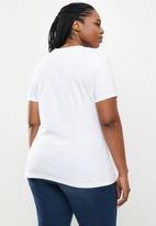 POLO - Plus kelly basic short sleeve  essential vneck stretch T-shirt - white