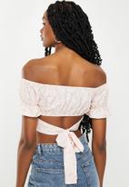 dailyfriday - Tie-back puff sleeve top - neutral