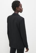edit - Loose fit linen blend blazer - black