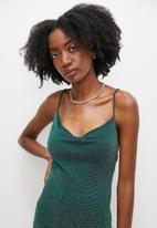 VELVET - Sparkle knit cowl mini dress - bottle green