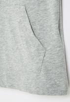 Converse - Cnvb distorted long sleeve hooded te - dark grey heather