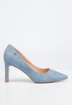 Butterfly Feet - Lena 1 barely there court block heel - blue