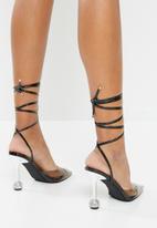 Miss Black - York1 ankle tie heel - black