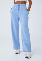 Cotton On - Plush wide leg track pant - vivid blue