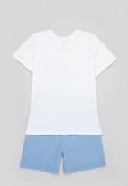 Superbalist - Boys t-shirt & sweat short set - white & sky