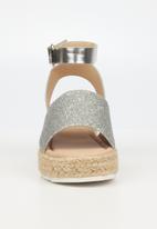 Miss Black - Steffi6 espadrille wedge heel - silver