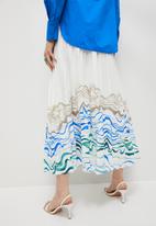 Superbalist - Pleated midi skirt - natural texture print