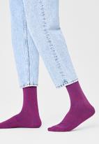 Happy Socks - Im solid thin crew socks - purple