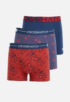 Crosshatch - Foran ch 3-pack boxer shorts - insignia blue & samba red 