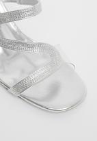 Butterfly Feet - Marly 2 mule wedge heel - silver