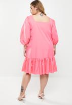 Glamorous - Plus elastine deep dress - hot pink