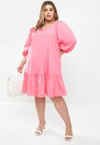 Glamorous - Plus elastine deep dress - hot pink