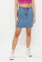 Vero Moda - Killic high rise short denim skirt - light blue denim