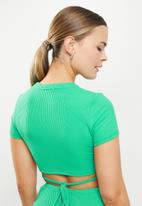 Glamorous - Arian rib top coord - bright green