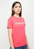 Converse - Cf strip wordmark short sleeve tee - strawberry jam