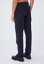 Cotton On - Beckley pant - washed navy cargo