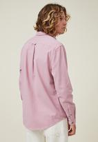 Cotton On - Camden long sleeve shirt - chalk pink twill