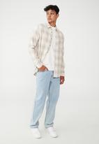 Cotton On - Camden long sleeve shirt - stone ombre check