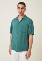 Cotton On - Cuban short sleeve shirt - forest