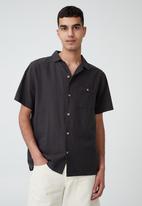 Cotton On - Hemp short sleeve shirt - washed black