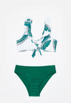 Rebel Republic - Girls 2 piece bikini set - white & green