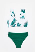 Rebel Republic - Girls 2 piece bikini set - white & green