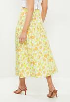 Glamorous - Retro floral print midi skirt coord - multi