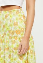 Glamorous - Retro floral print midi skirt coord - multi