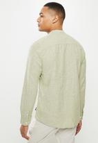 Only & Sons - Onscaiden long sleeve solid linen mao shirt noos - oil green