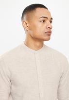 Only & Sons - Onscaiden long sleeve solid linen mao shirt noos - chinchilla