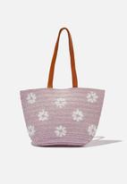 Cotton On - Beach basket bag - purple paradise/daisy