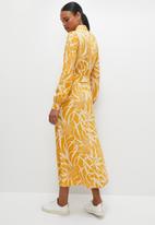 edit - Column midi shirt dress - ochre spaced floral