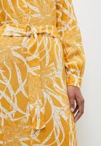 edit - Column midi shirt dress - ochre spaced floral